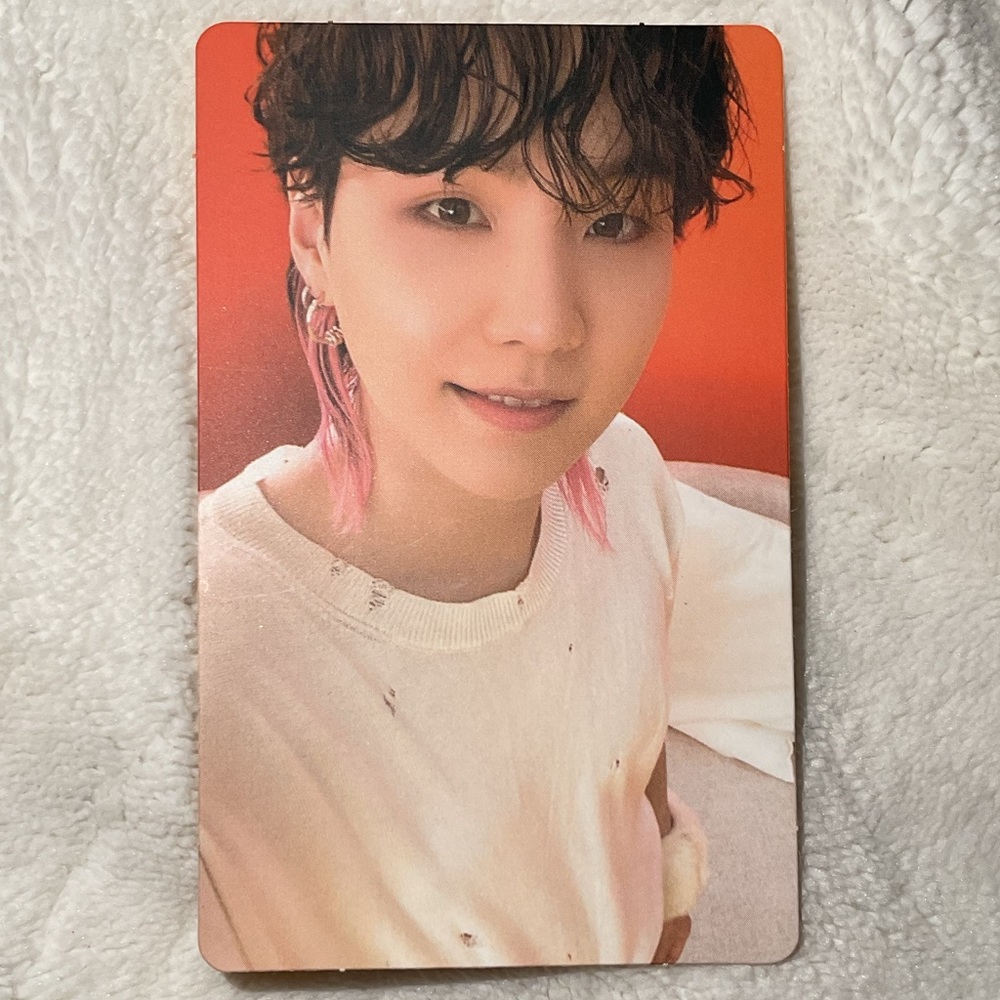 BTS Suga photo card from the Butter CD box.